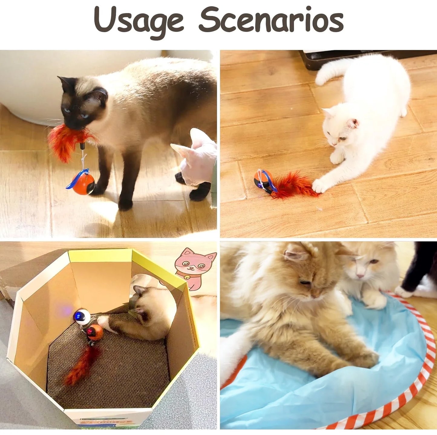 Interactive Automatic Moving Ball Cat Toy (USB Rechargeable)