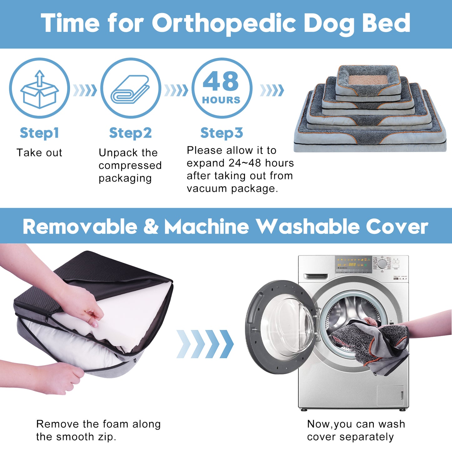 Orthopedic Egg-Crate Foam Dog Sofa Bed