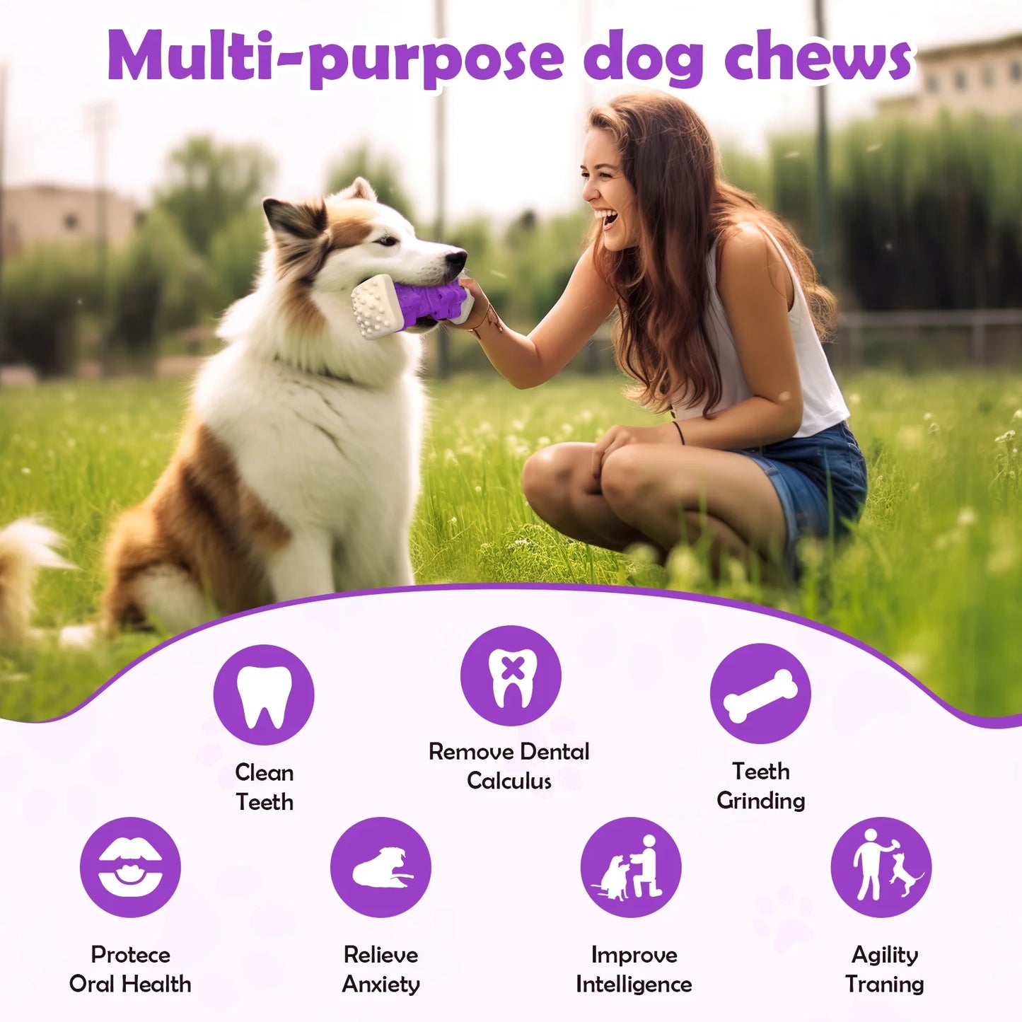 Interactive Purple Chew Toy for Aggressive Chewers