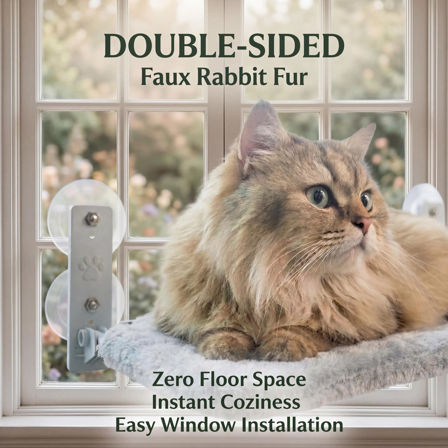 Cordless Folding Window Cat Hammock & Perch