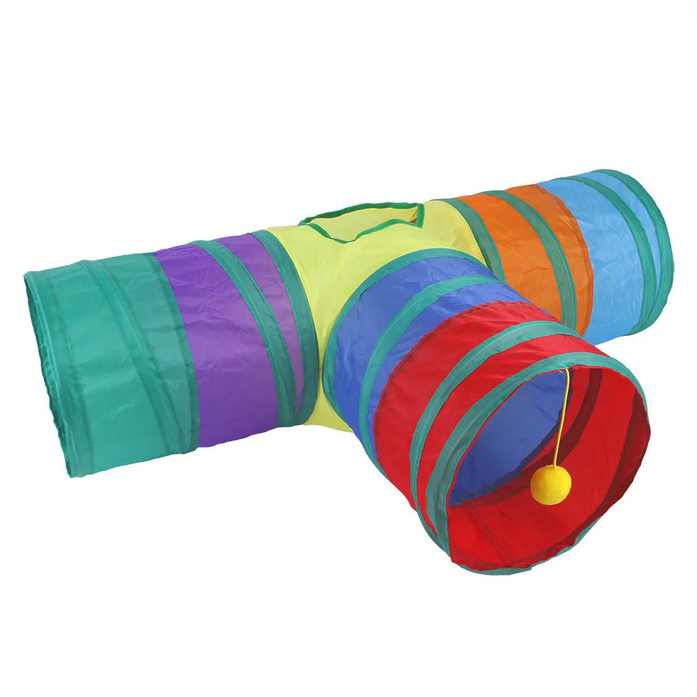 Foldable Breathable Play Tunnel for Indoor Cats