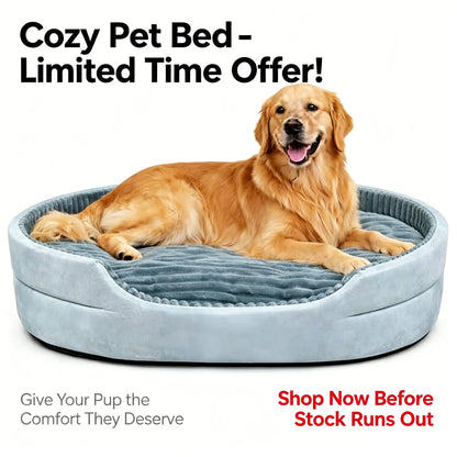 Premium Washable Plush Dog Couch Bed with Waterproof Base