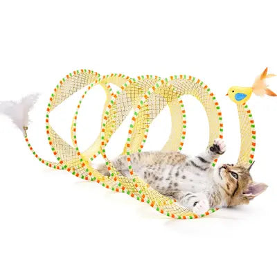 Collapsible Spiral Spring Cat Tunnel Toy