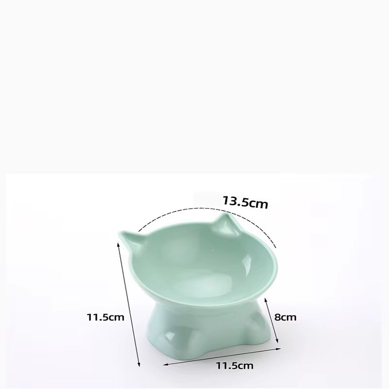 Cute Tilted Elevated Cat Food & Water Bowl