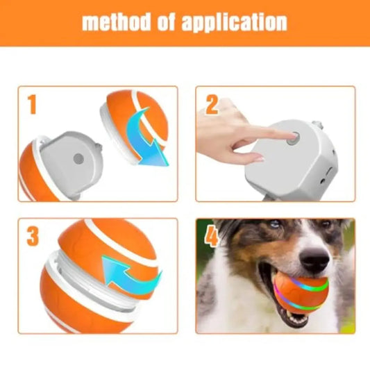 Dog Interactive Automatic Rolling Ball Toy - Durable Plastic, Usb-Rechargeable, Motion-Activated, Large, LED Flash, Boosts Exercise & Mental Stimulation