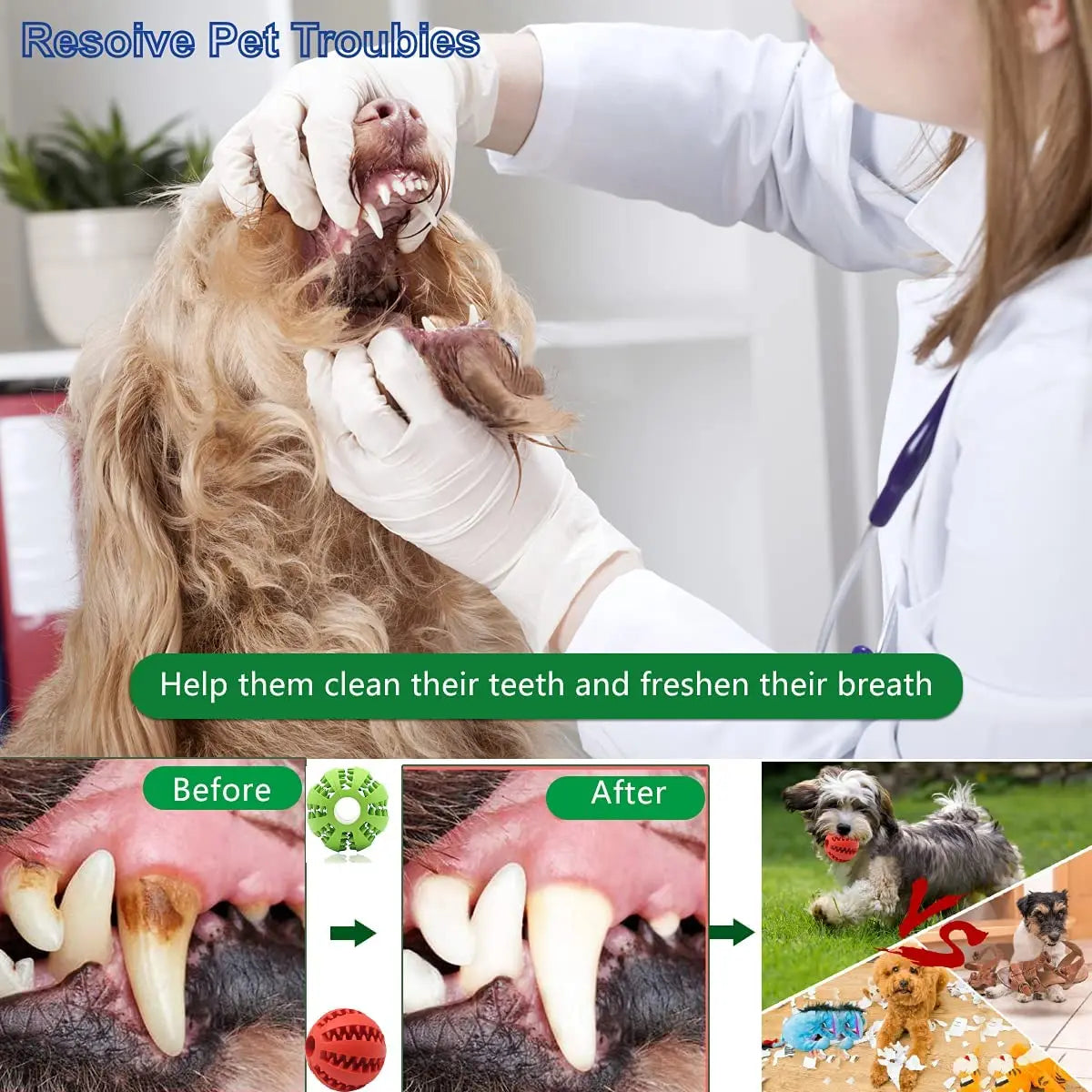 Natural Rubber Tooth Cleaning Treat Ball