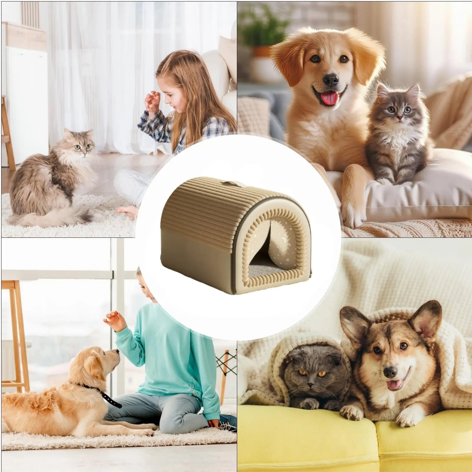 Cozy Portable Indoor Dog House – Washable Fabric Shelter