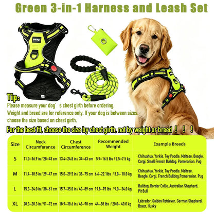 Adjustable Padded Dog Vest Harness with Front & Back Clips