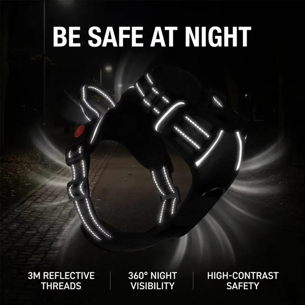 Heavy-Duty No-Pull Reflective Dog Harness Set