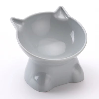 Cute Tilted Elevated Cat Food & Water Bowl