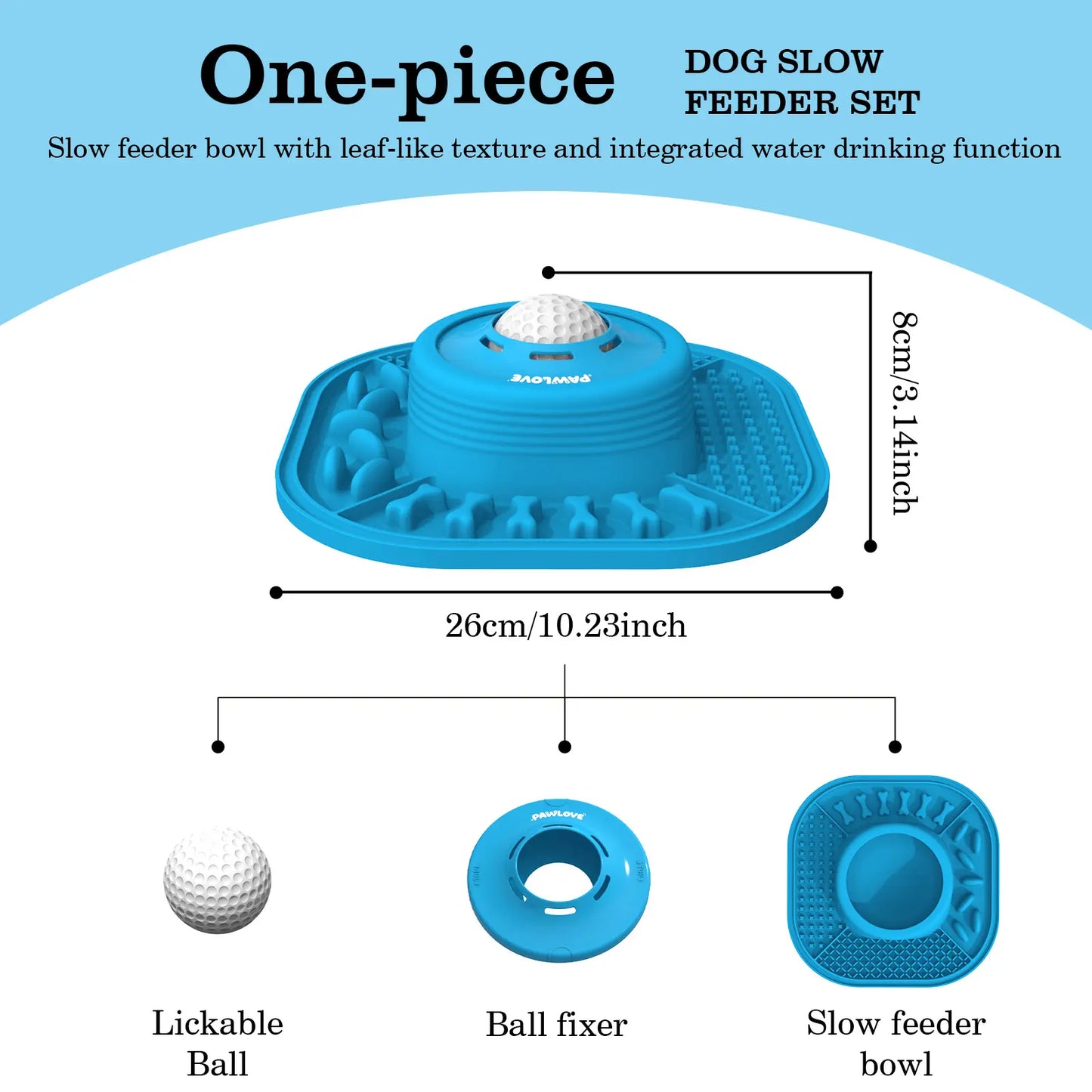 Anti-Slip Slow Feeder Dog Bowl & Licking Mat