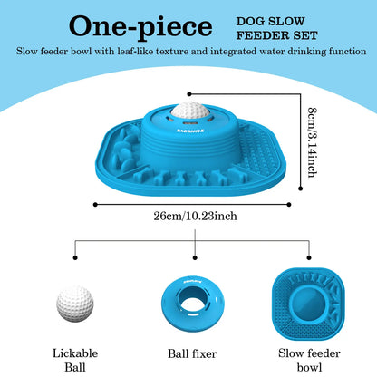 Anti-Slip Slow Feeder Dog Bowl & Licking Mat
