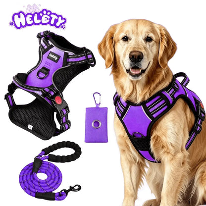 Adjustable Padded Dog Vest Harness with Front & Back Clips