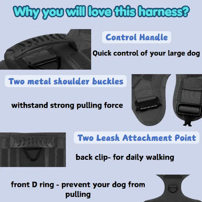 Heavy-Duty No-Pull Dog Harness – Adjustable Outdoor Safety Vest