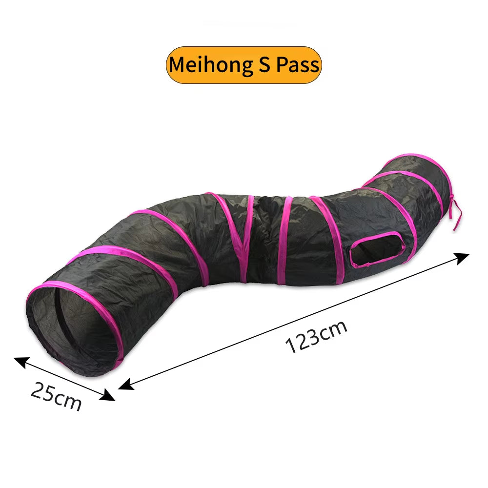 Foldable Breathable Play Tunnel for Indoor Cats