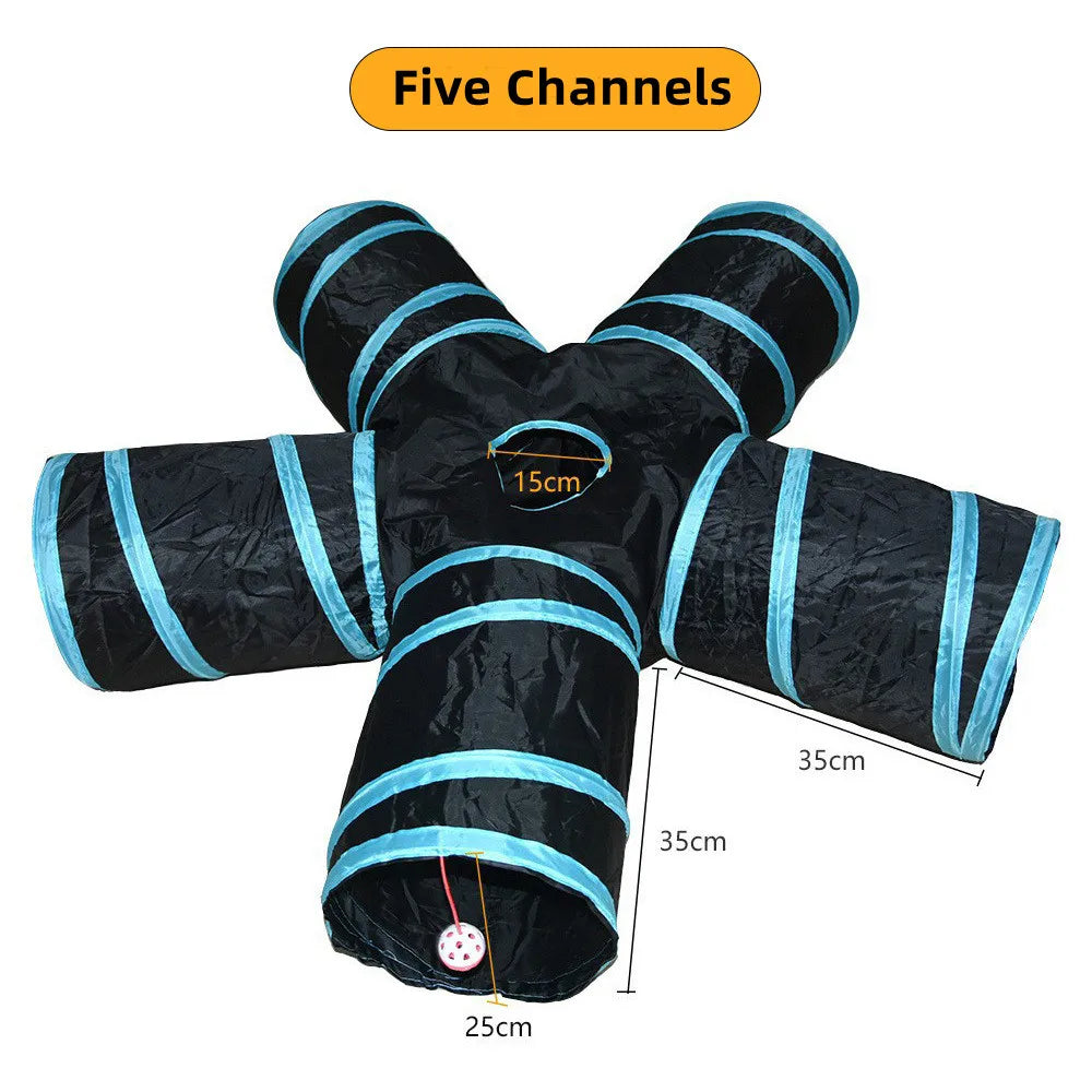 Foldable Breathable Play Tunnel for Indoor Cats