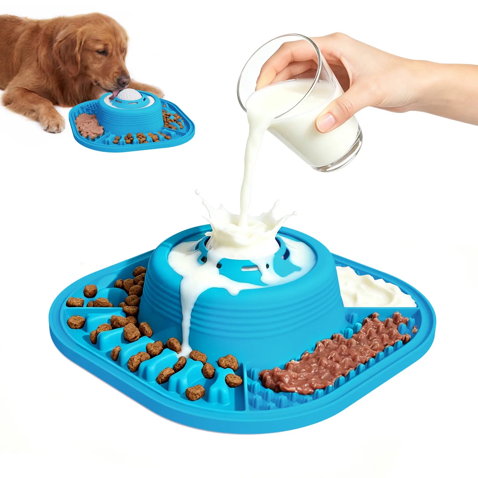 Anti-Slip Slow Feeder Dog Bowl & Licking Mat