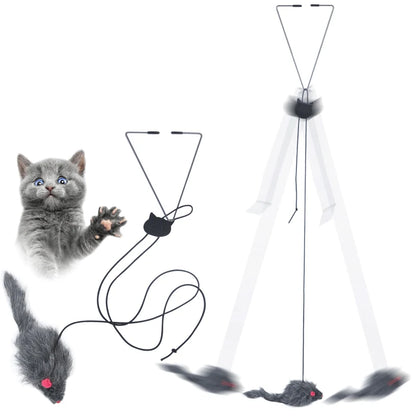 Hanging Door Elastic Plush Mouse Cat Toy