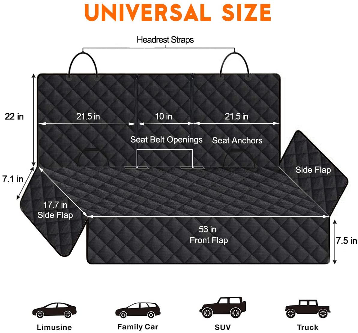 Waterproof Back Seat Protector Cover for Dogs