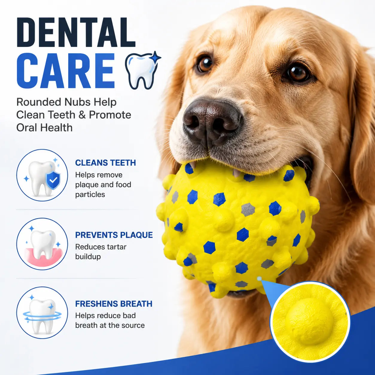 Interactive Treat-Dispensing Dog Toy Ball – Spiky Dental Chew Ball