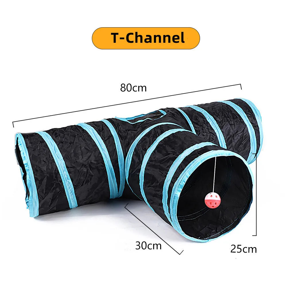 Foldable Breathable Play Tunnel for Indoor Cats
