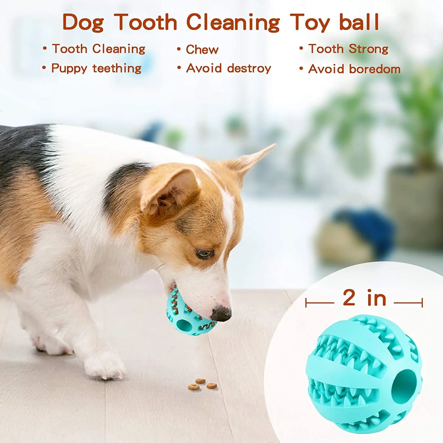 Natural Rubber Tooth Cleaning Treat Ball