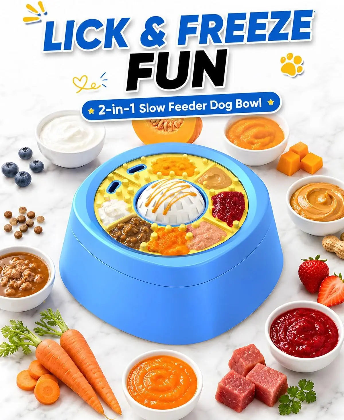 Picky Zoom Slow Feeder & Enrichment Bowl for Wet & Dry Food