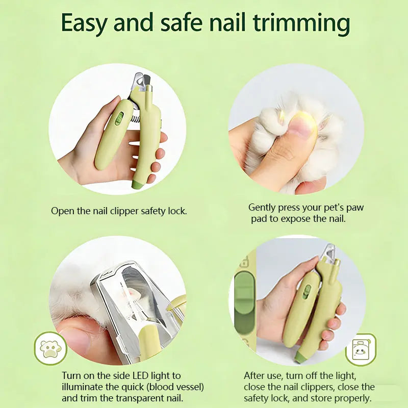 Kacoomi Electric Pet Nail Clipper with LED Light – Professional Rechargeable Nail Grinder for Dogs & Cats