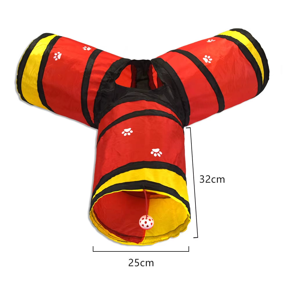 Foldable Breathable Play Tunnel for Indoor Cats
