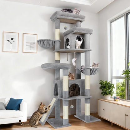 Modern Tall Cat Tree Condo with Sisal Scratching Posts