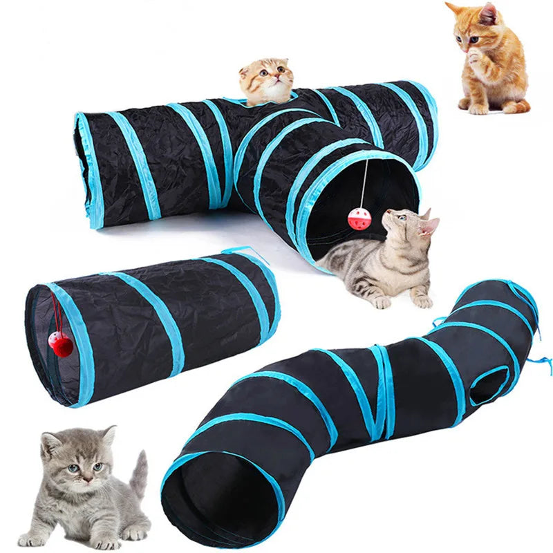 Foldable Breathable Play Tunnel for Indoor Cats