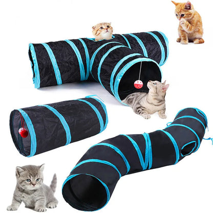 Foldable Breathable Play Tunnel for Indoor Cats