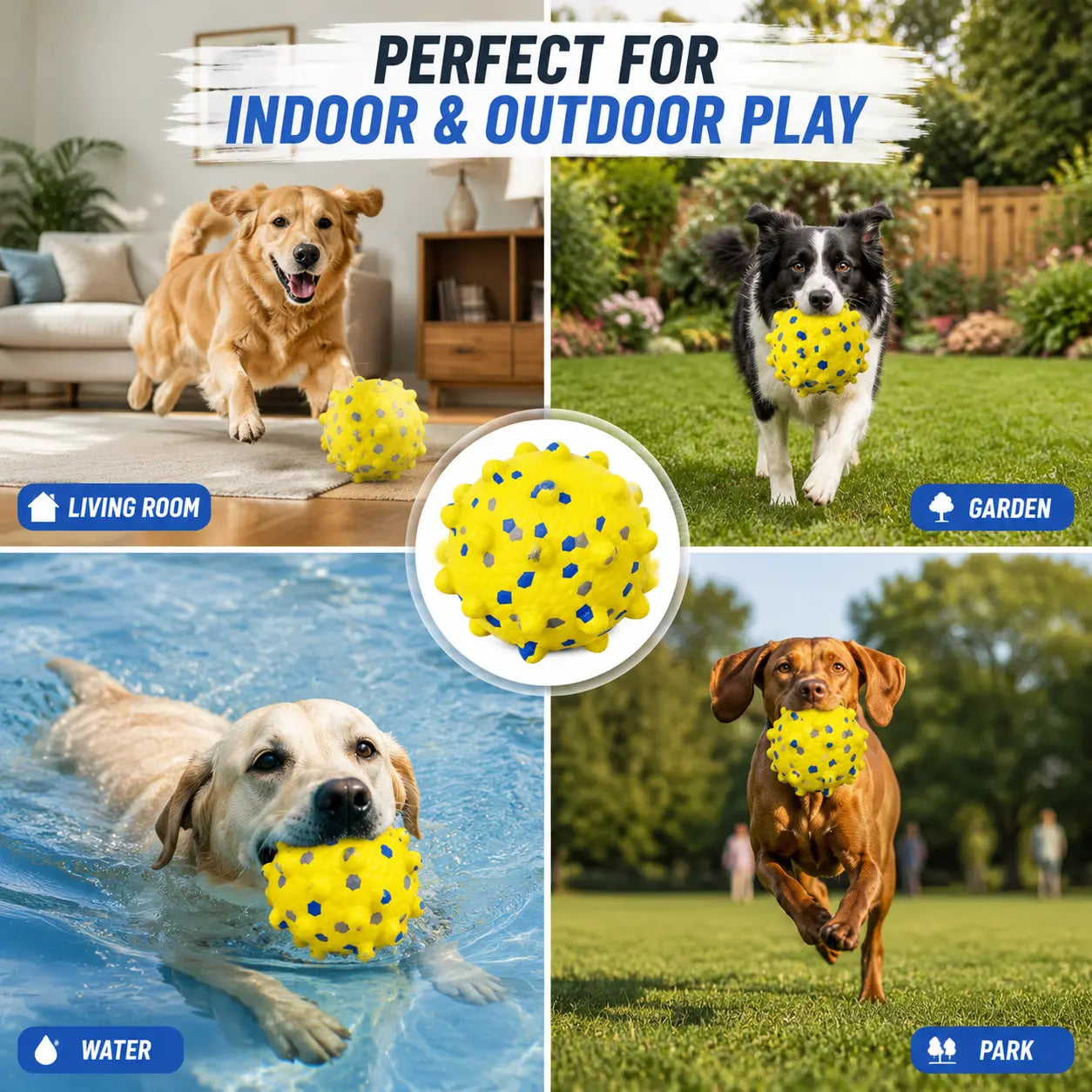 Interactive Treat-Dispensing Dog Toy Ball – Spiky Dental Chew Ball