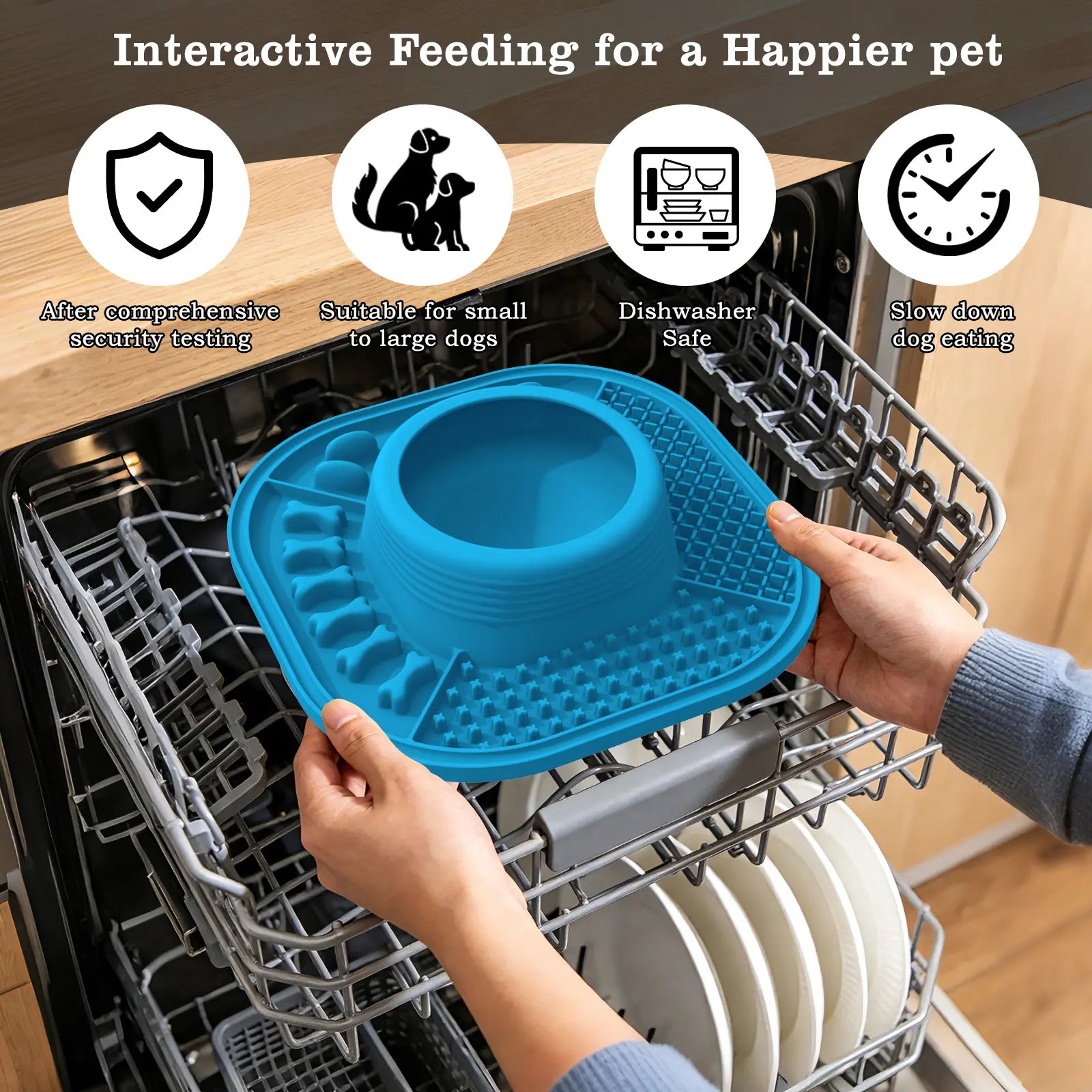 Anti-Slip Slow Feeder Dog Bowl & Licking Mat