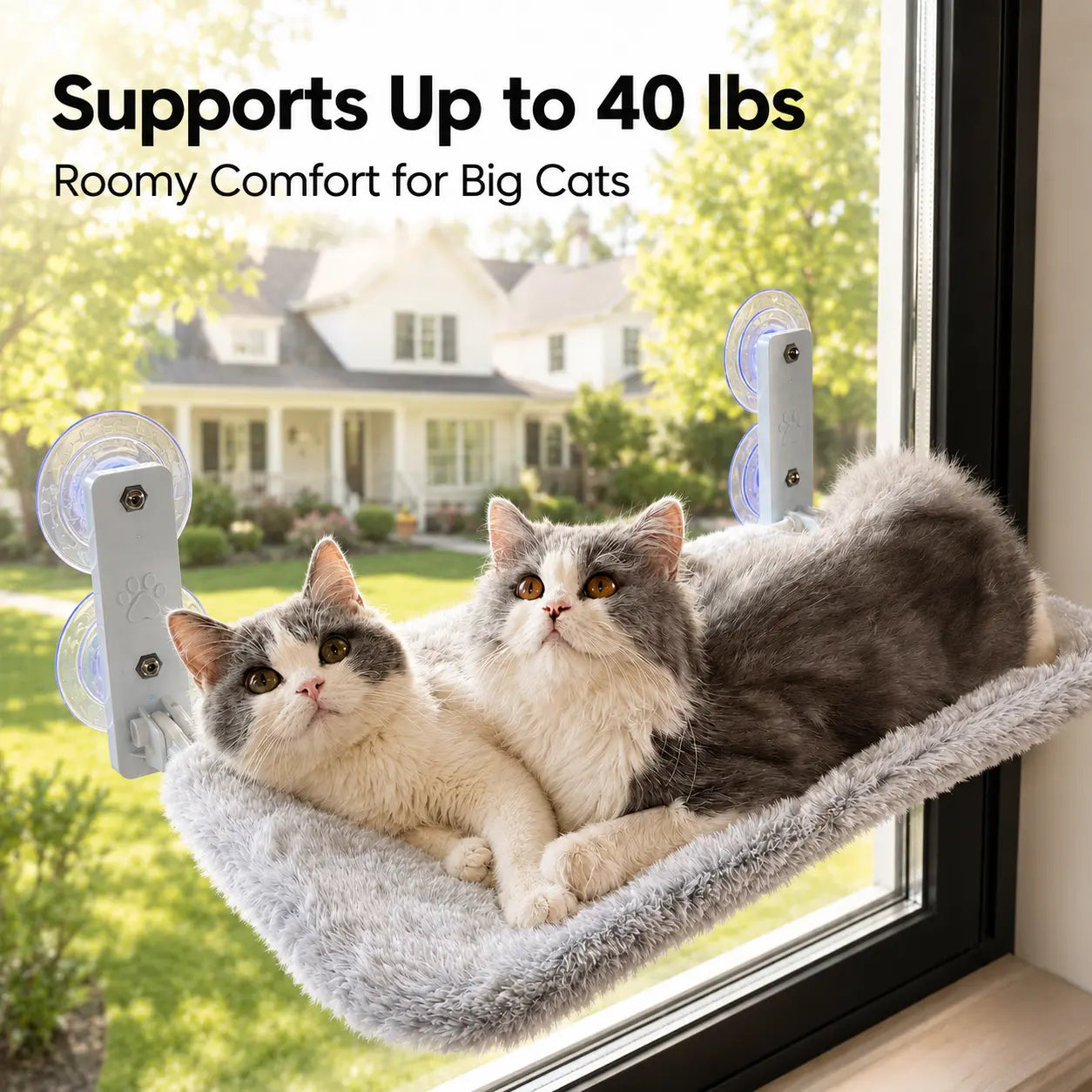 Cordless Folding Window Cat Hammock & Perch
