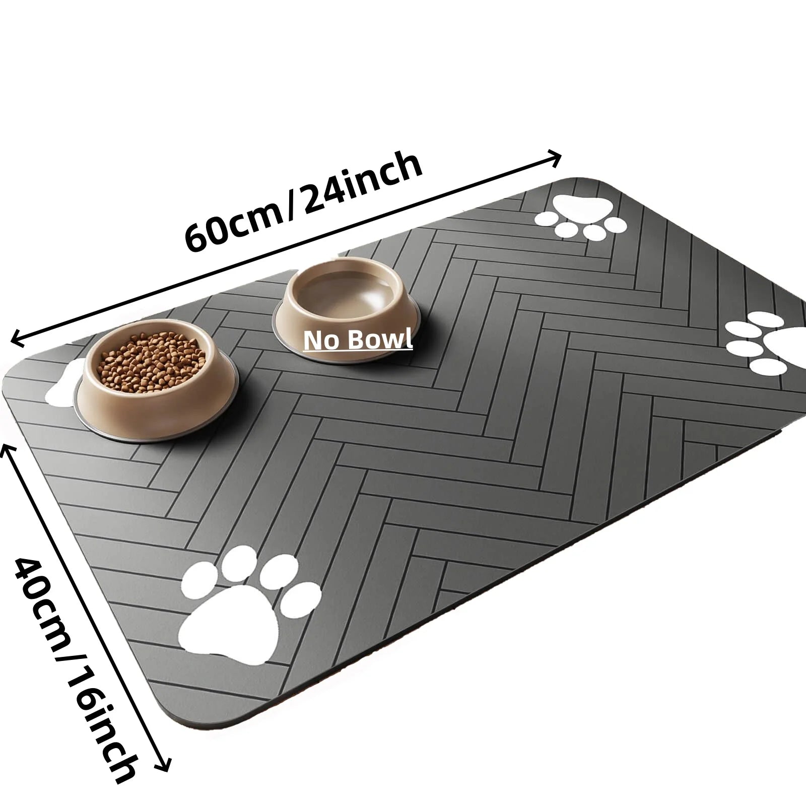 Absorbent Pet Feeding Mat with Non-Slip Rubber Backing