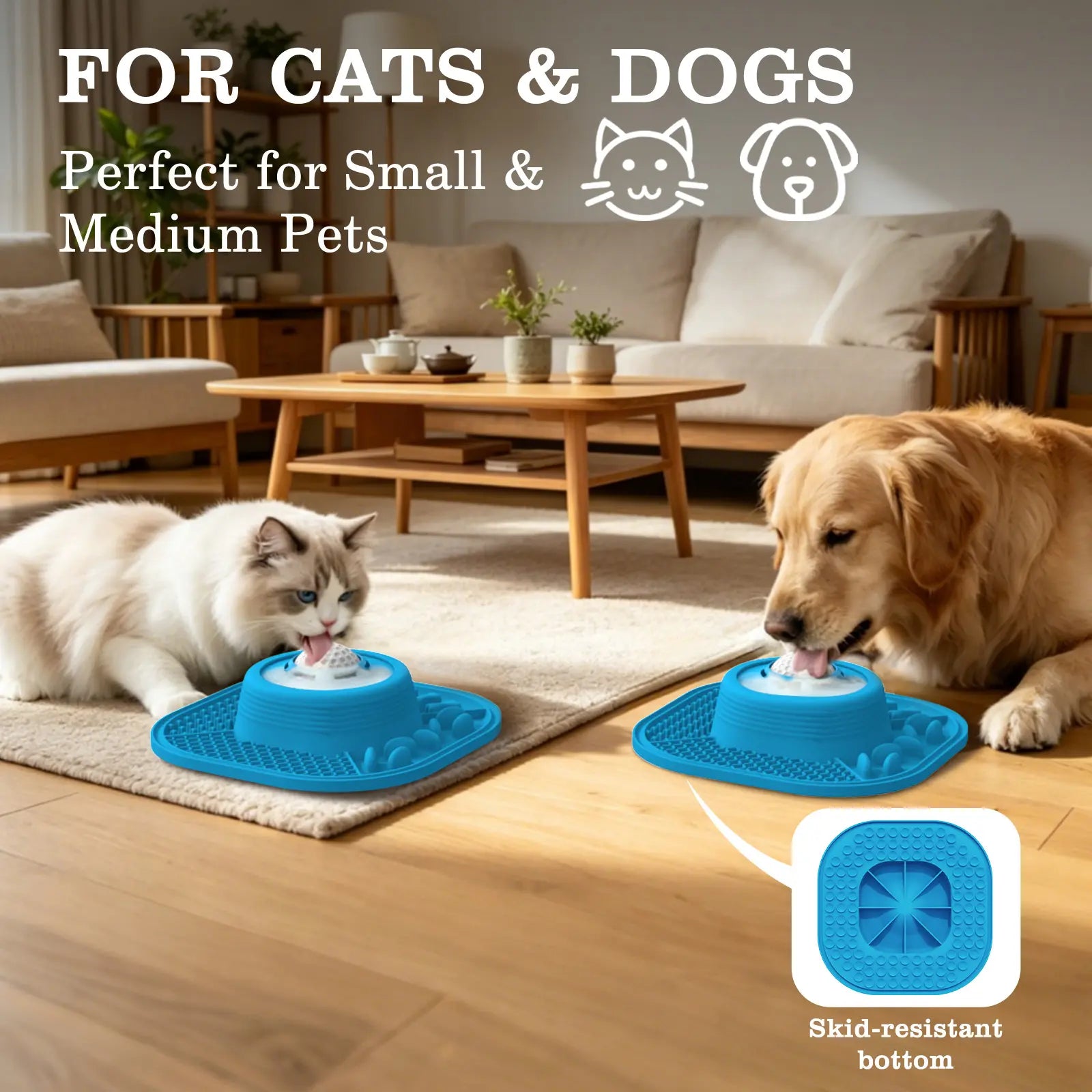 Anti-Slip Slow Feeder Dog Bowl & Licking Mat