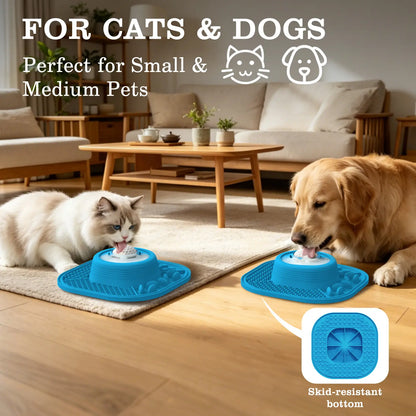 Anti-Slip Slow Feeder Dog Bowl & Licking Mat