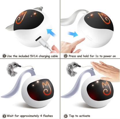 Interactive Automatic Moving Ball Cat Toy (USB Rechargeable)