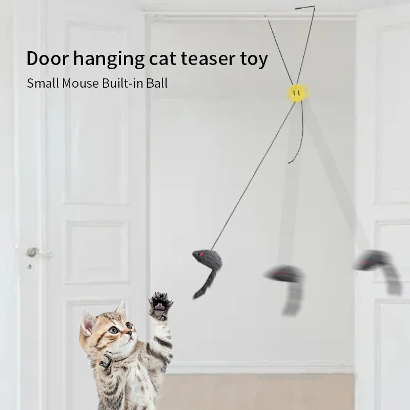 Hanging Door Elastic Plush Mouse Cat Toy