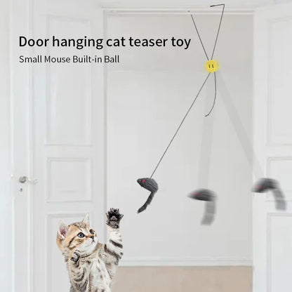 Hanging Door Elastic Plush Mouse Cat Toy