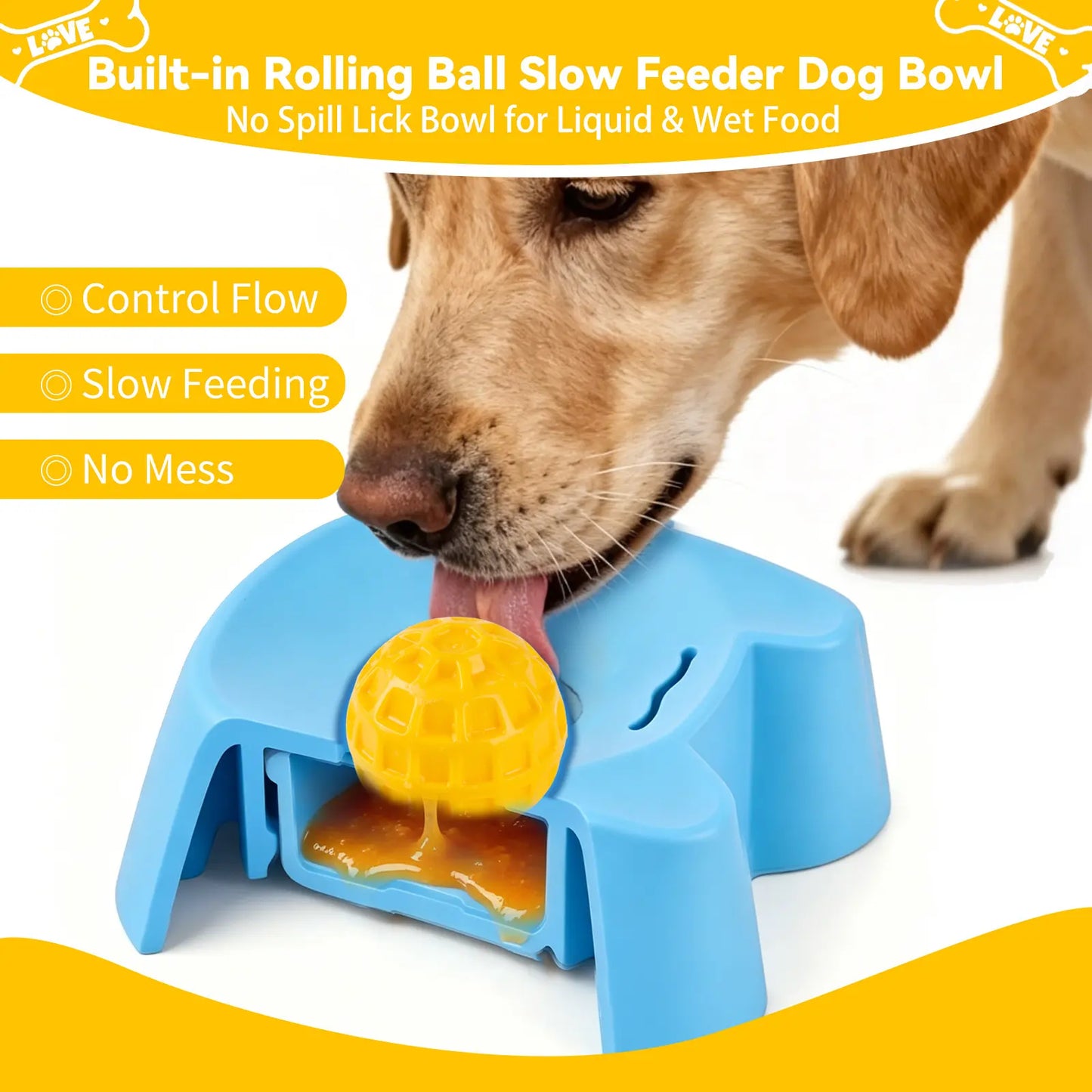 Anti-Anxiety Silicone Lick Bowl & Slow Feeder for Wet Food