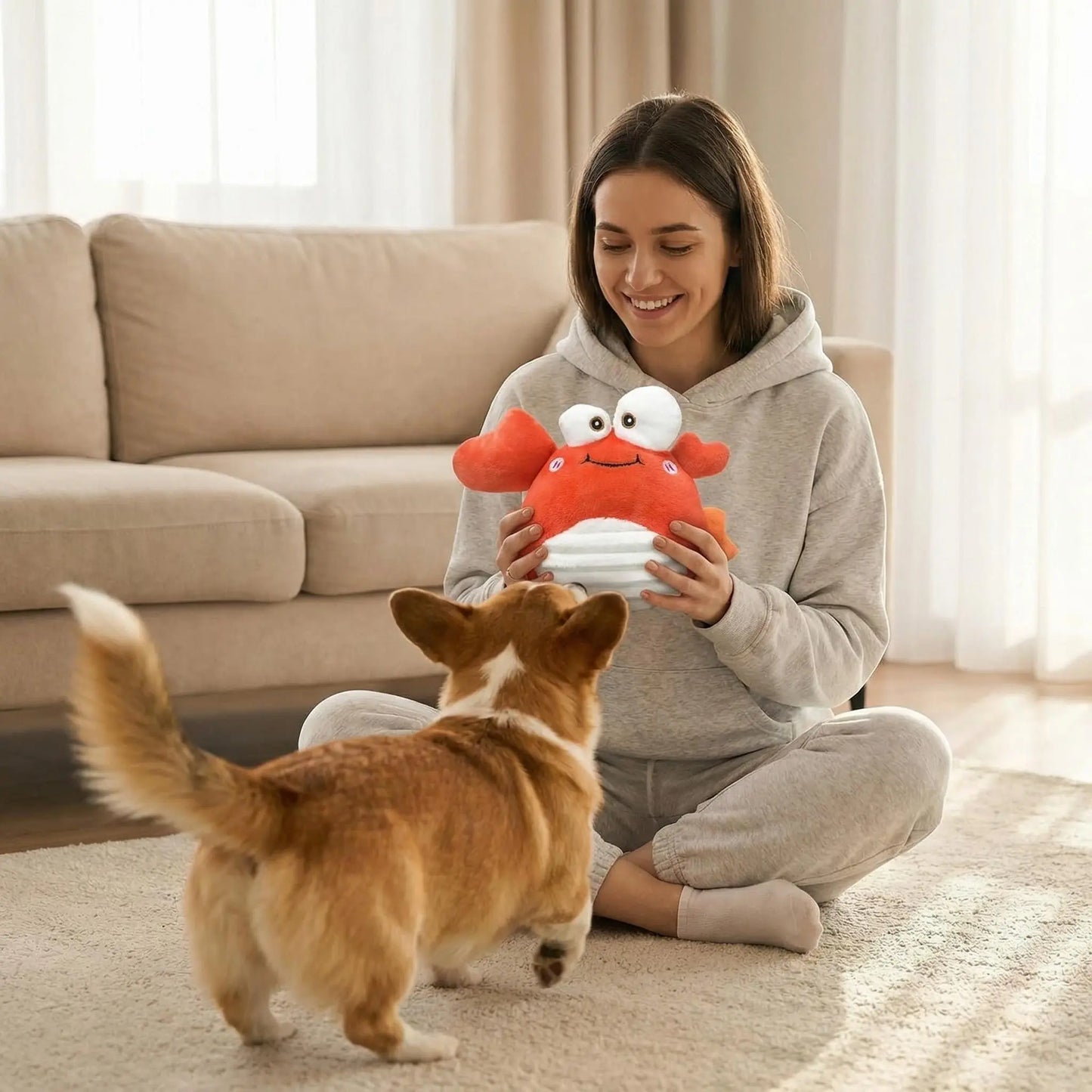 Smart Self-Play Moving Crab Toy for Dogs (3 Play Modes)