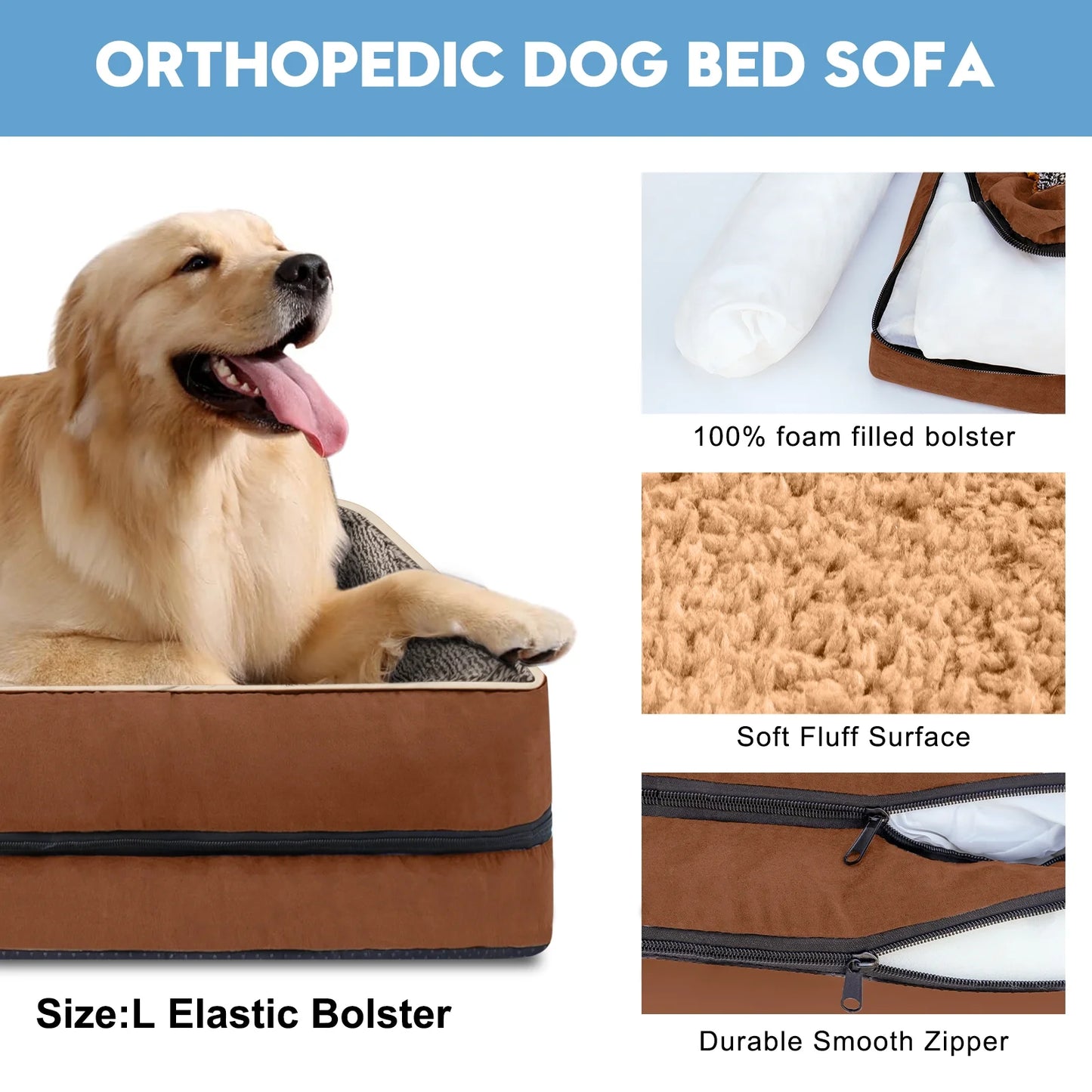 Orthopedic Egg-Crate Foam Dog Sofa Bed