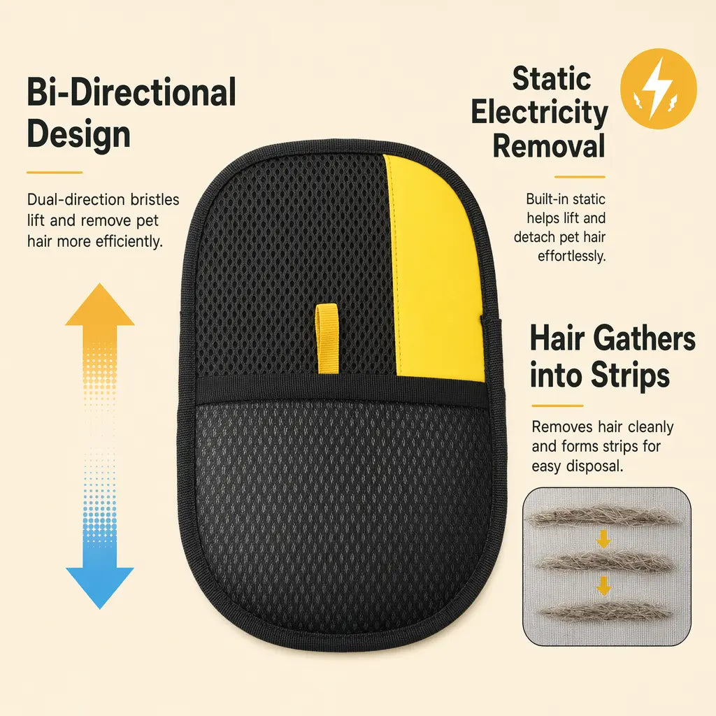 Reusable Electrostatic Pet Grooming & Hair Remover Glove