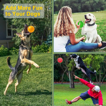12 Pack 2.5 Inch Squeaky Dog Toy Balls Spikey Dog Balls Large Dog Chew Toys for Medium Large and Small Dogs for Aggressive Chewers, 6 Colors Spiky Safe