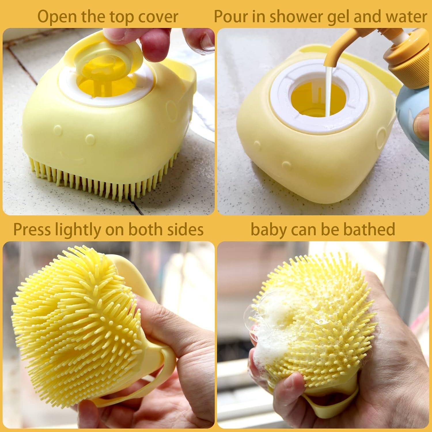 2-in-1 Silicone Pet Bath Brush & Shampoo Dispenser