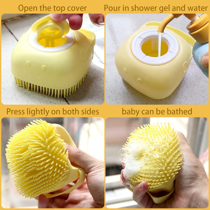 2-in-1 Silicone Pet Bath Brush & Shampoo Dispenser