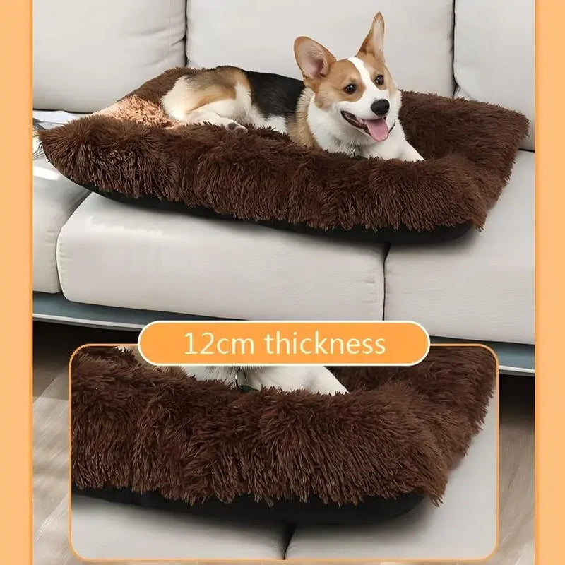 Ultra-Soft Faux Fur Pet Bed – Non-Slip Orthopedic Sleeping Pad