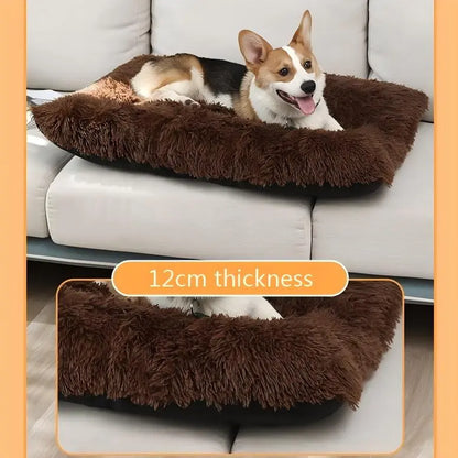 Ultra-Soft Faux Fur Pet Bed – Non-Slip Orthopedic Sleeping Pad